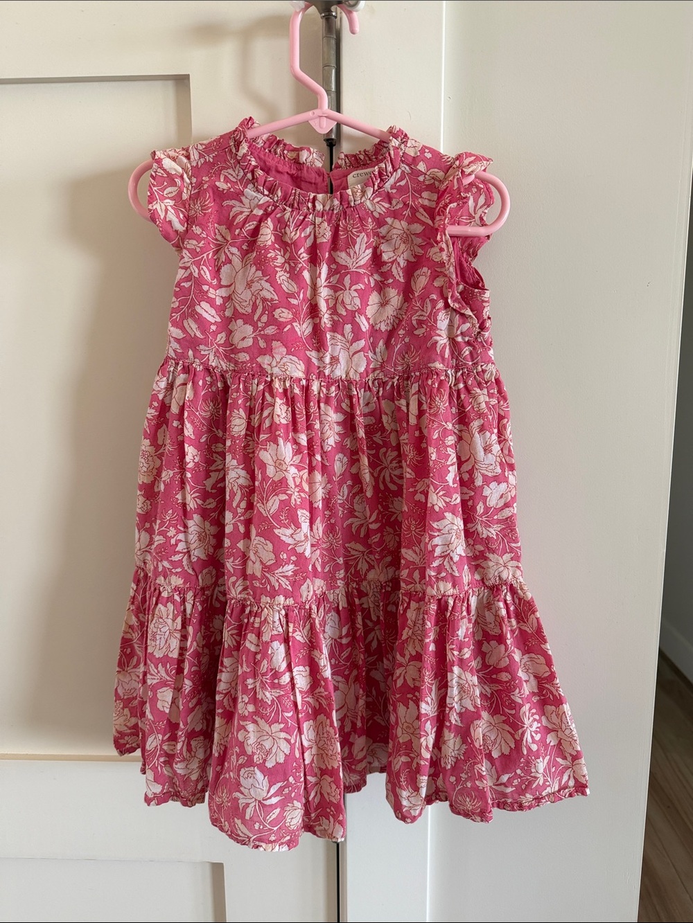 Crewcuts Pink Floral Ruffled Tier Dress